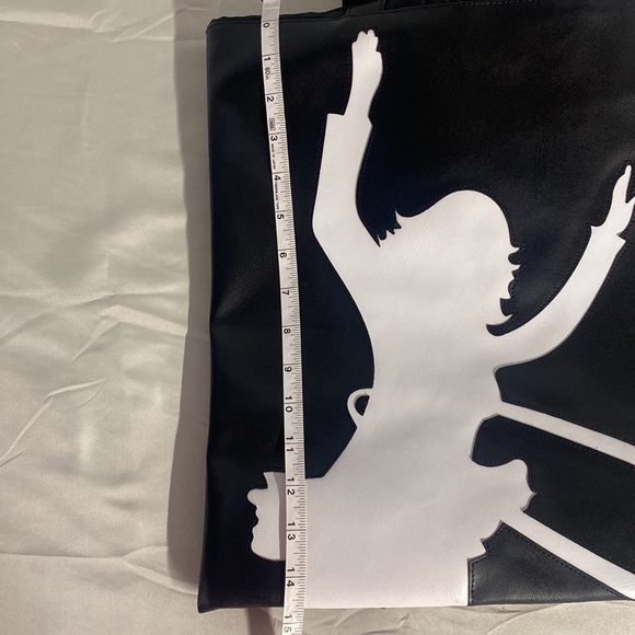 NWT Transversion Tote, Black Vinyl, Expandable Drawstring Top - Picture 9 of 10